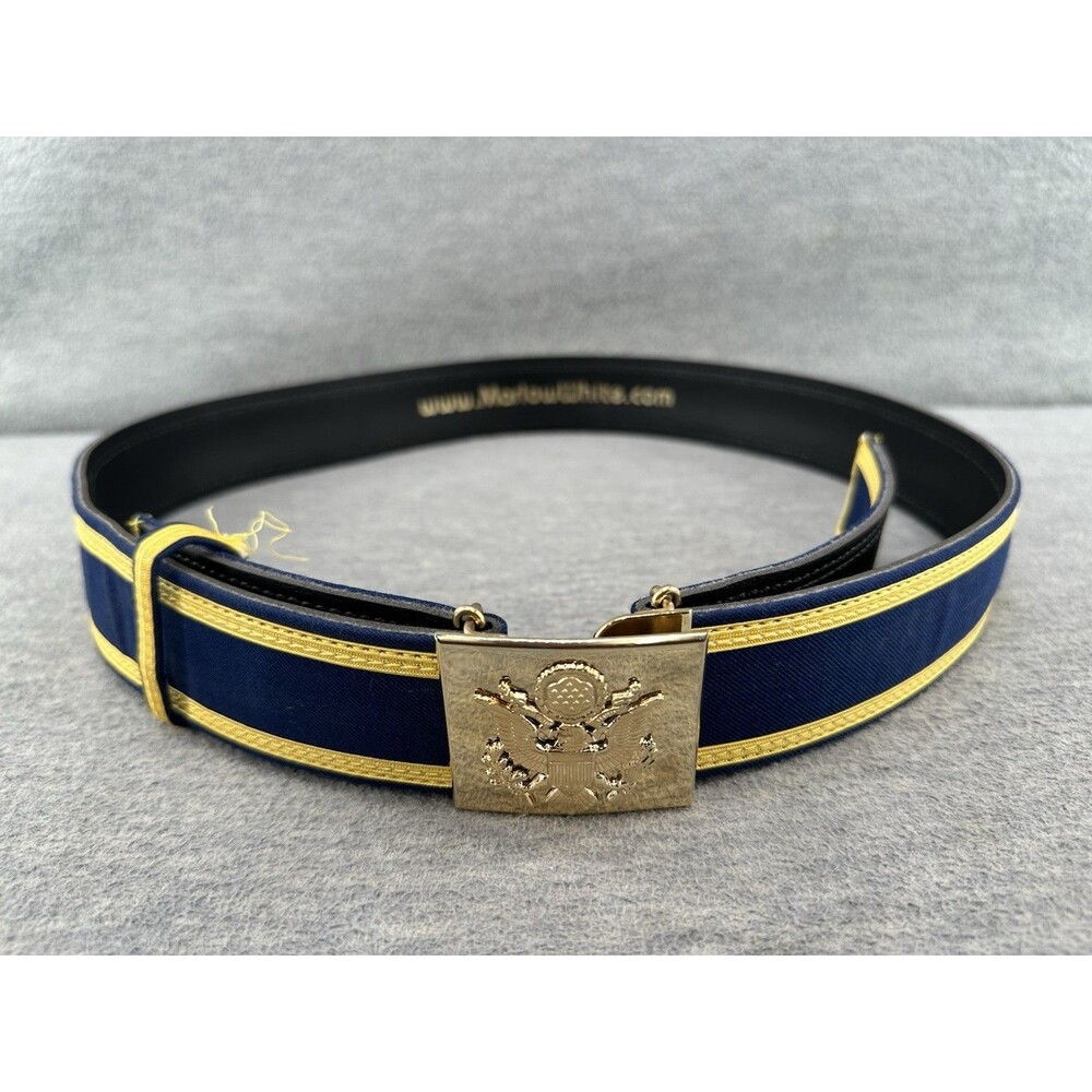 MARLOW WHITE U.S. Army Buckle Enlisted Ceremonial Belt  HD